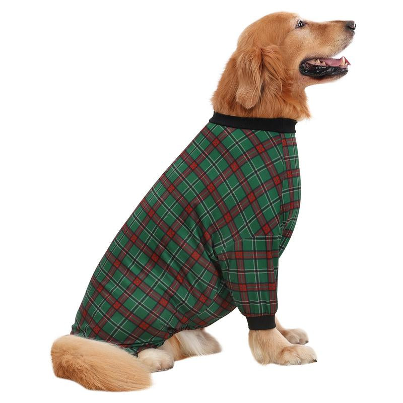 HDE Dog Pajamas - One-Piece Jumpsuit Pjs for Medium to 3XL Large Breed Dogs Husky Clothes Costume