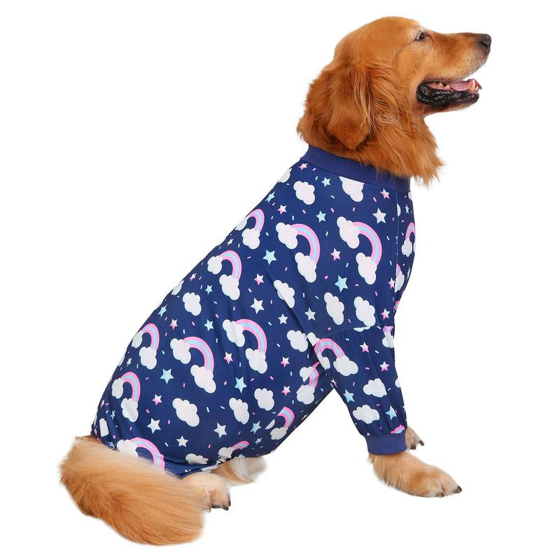 HDE Dog Pajamas - One-Piece Jumpsuit Pjs for Medium to 3XL Large Breed Dogs Husky Clothes Costume