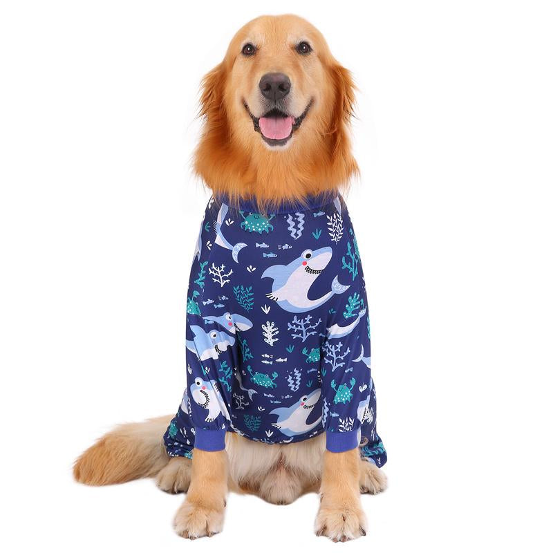 HDE Dog Pajamas - One-Piece Jumpsuit Pjs for Medium to 3XL Large Breed Dogs Husky Clothes Costume