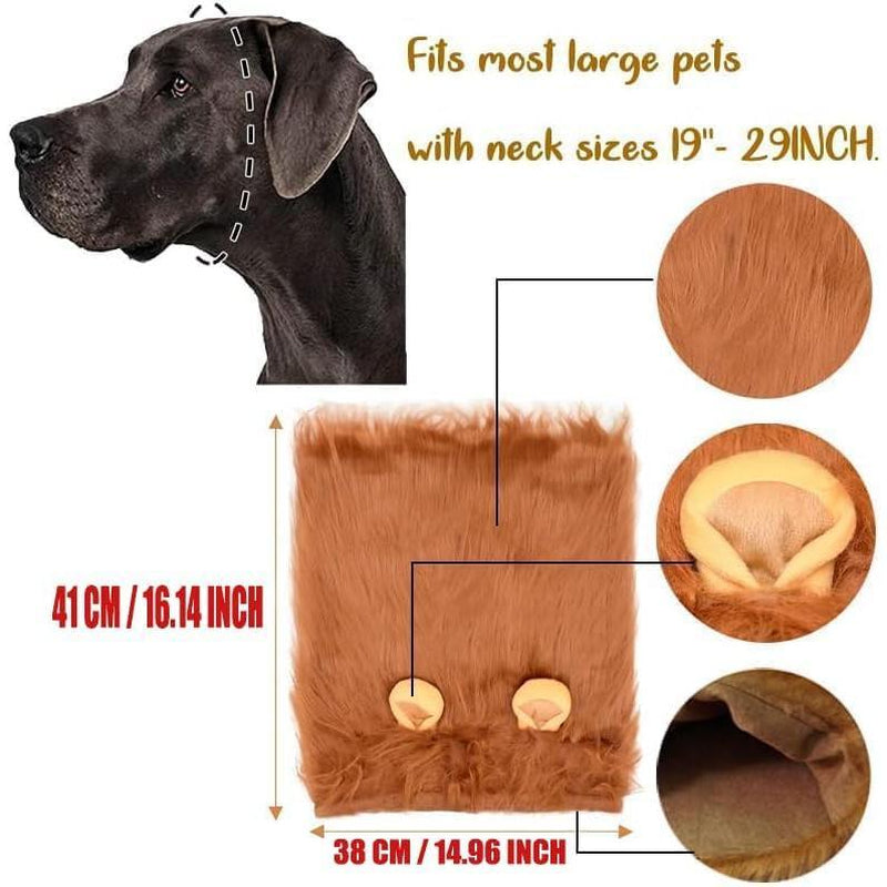 Lion Costume, Costumes for Medium Large Dogs, Lion Mane, Halloween Costumes, Lion Mane for , Fits Size 19"- 29"