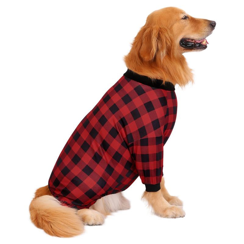 HDE Dog Pajamas - One-Piece Jumpsuit Pjs for Medium to 3XL Large Breed Dogs Husky Clothes Costume