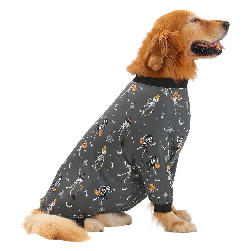 HDE Dog Pajamas - One-Piece Jumpsuit Pjs for Medium to 3XL Large Breed Dogs Husky Clothes Costume