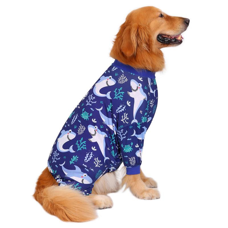 HDE Dog Pajamas - One-Piece Jumpsuit Pjs for Medium to 3XL Large Breed Dogs Husky Clothes Costume