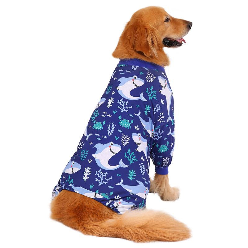 HDE Dog Pajamas - One-Piece Jumpsuit Pjs for Medium to 3XL Large Breed Dogs Husky Clothes Costume