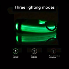 Nylon LED Night Safety Flashing Glow in the Dark Dog Leash Dogs Luminous Fluorescent Pet Dog Collar