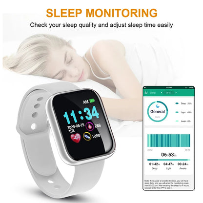 Versatile Waterproof Smart Watch for All - Fitness Tracker & Electronic Clock for Men, Women, & Kids - Compatible with Xiaomi & Huawei