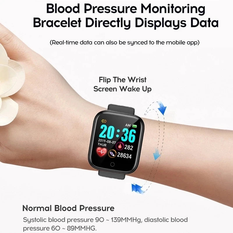 Versatile Waterproof Smart Watch for All - Fitness Tracker & Electronic Clock for Men, Women, & Kids - Compatible with Xiaomi & Huawei