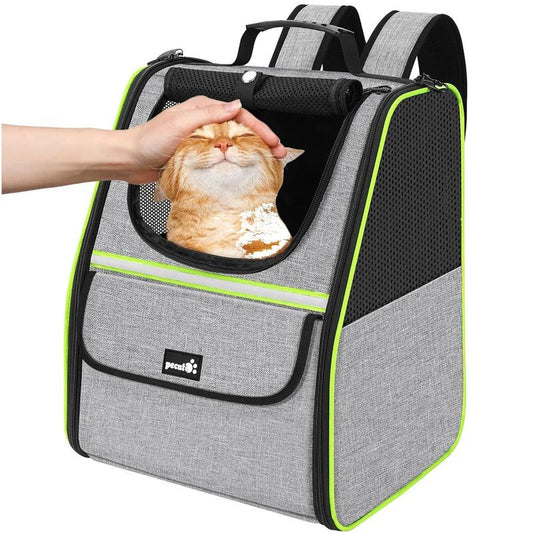 Stylish and Spacious Trapezoidal Cat Carrier Backpack for Dogs and Cats - Perfect for Adventurous Pet Owners!